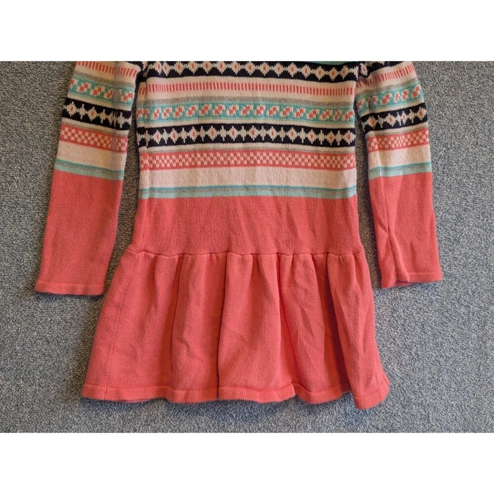 Gymboree Girls Size 5 Snowflake Fun Cotton Pink Heart Fair Isle Sweater Dress